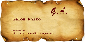 Gálos Anikó névjegykártya